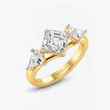 Asscher Three Stone Engagement Ring, thumbnail 2