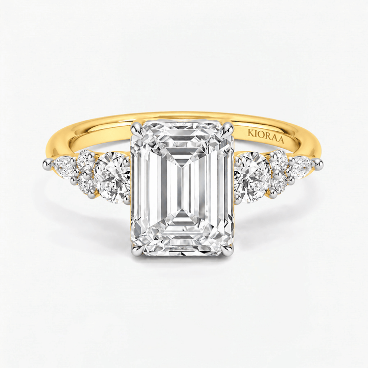 Emerald Petal Regent Engagement Ring
