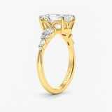 Emerald Petal Regent Engagement Ring, thumbnail 2