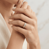 Cushion Willow Twist Three Stone Ring, thumbnail 11