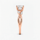 Cushion Willow Twist Three Stone Ring, thumbnail 9