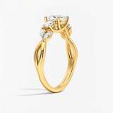 Cushion Willow Twist Three Stone Ring, thumbnail 2