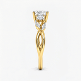 Cushion Willow Twist Three Stone Ring, thumbnail 3