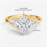 Marquise Embrace Three Stone Ring, thumbnail 10