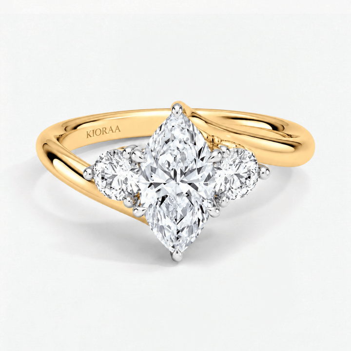 Marquise Embrace Three Stone Ring