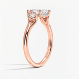 Marquise Whisper Halo Three Stone Diamond Ring, thumbnail 8