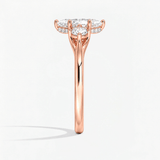 Marquise Whisper Halo Three Stone Diamond Ring, thumbnail 9