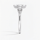 Marquise Whisper Halo Three Stone Diamond Ring, thumbnail 6