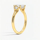 Marquise Whisper Halo Three Stone Diamond Ring, thumbnail 2