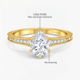 Pear Imperial Lace Engagement Ring, thumbnail 10