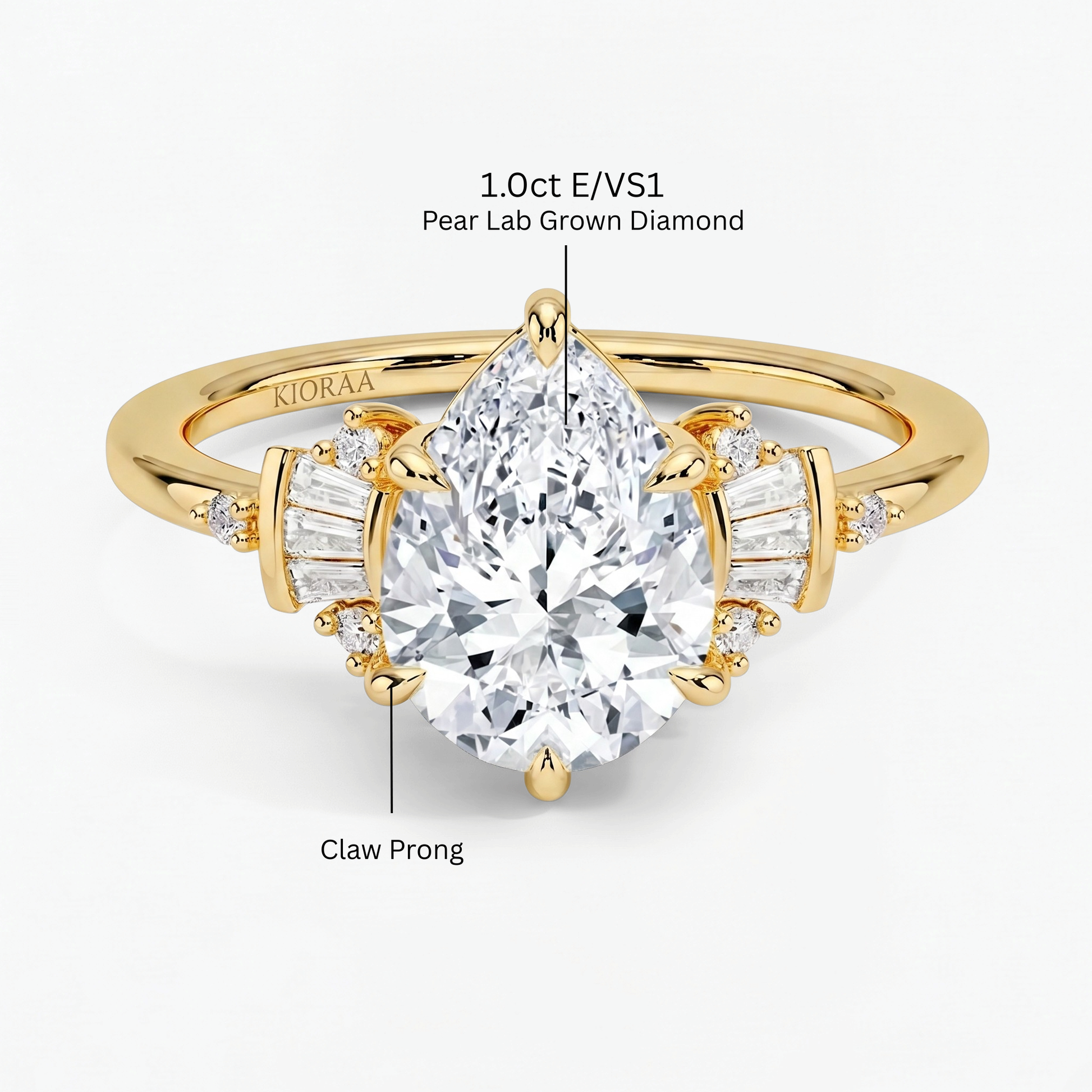 Regal Halo Pear Shape Engagement Ring