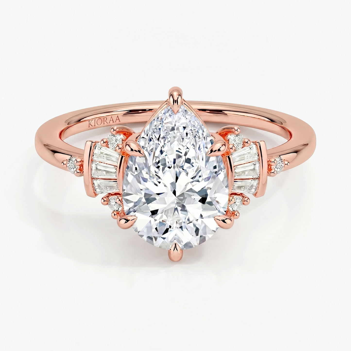 Regal Halo Pear Shape Engagement Ring