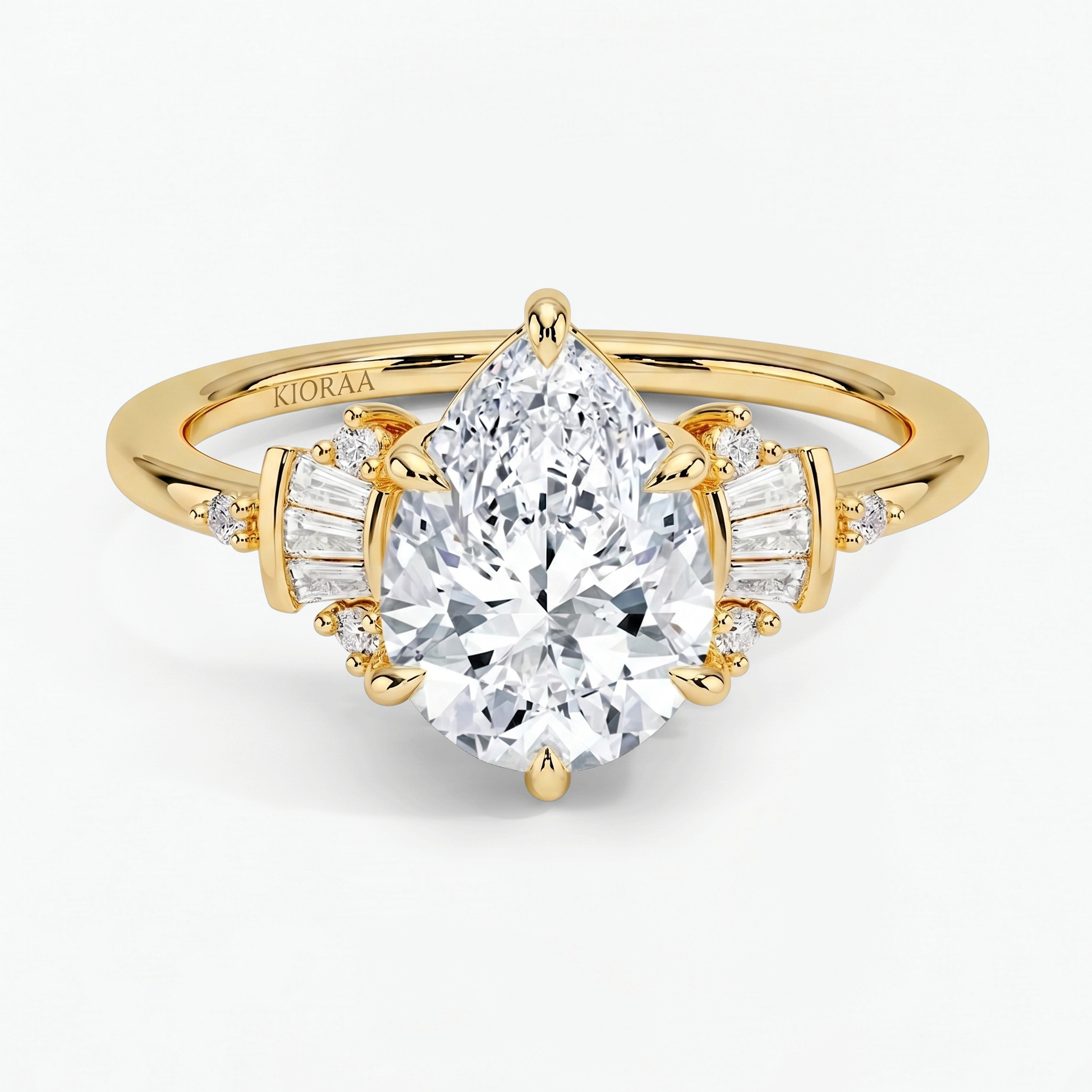 Regal Halo Pear Shape Engagement Ring