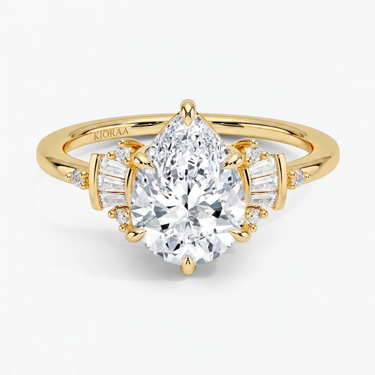 Regal Halo Pear Shape Engagement Ring