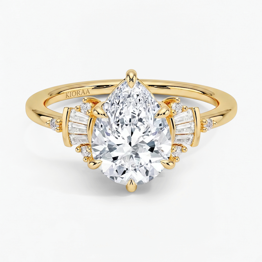 Regal Halo Pear Shape Engagement Ring