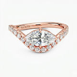 V Shape Chevron Marquise Cut Lab Grown Diamond Engagement Ring, thumbnail 10