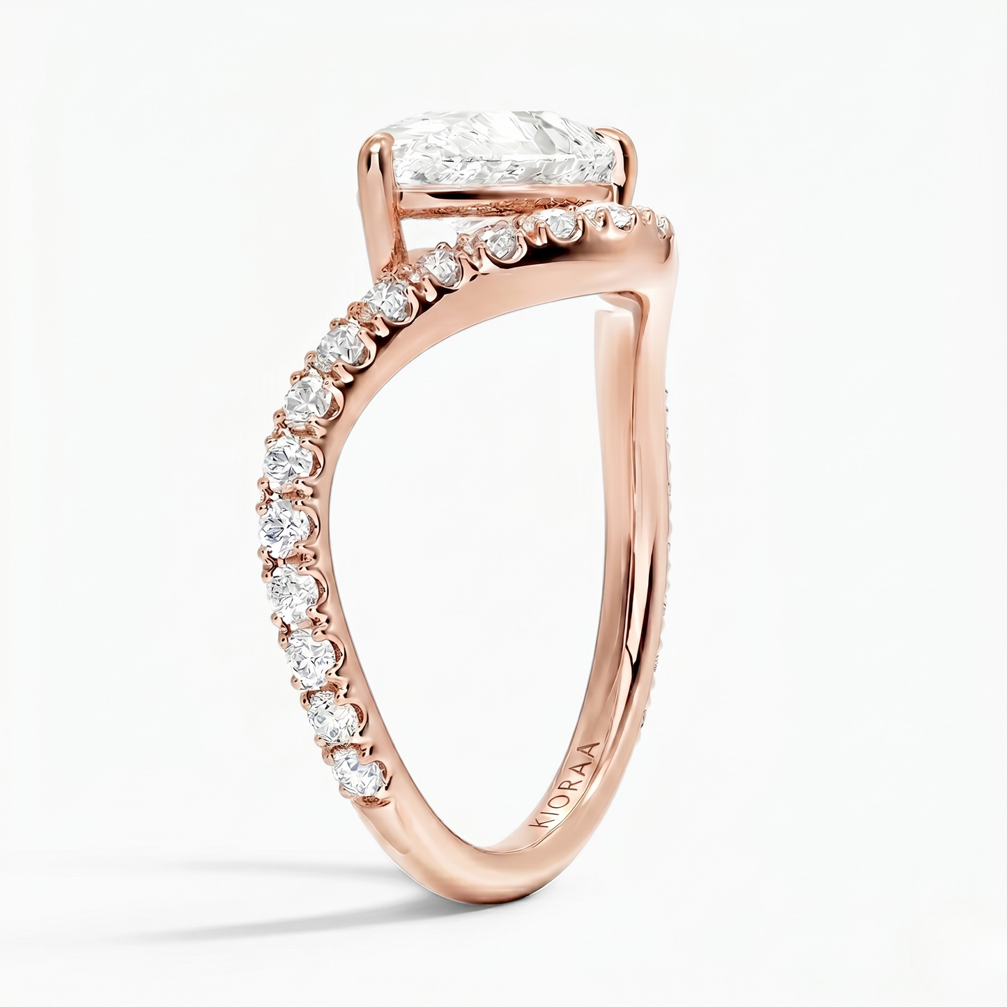 V Shape Chevron Marquise Cut Lab Grown Diamond Engagement Ring