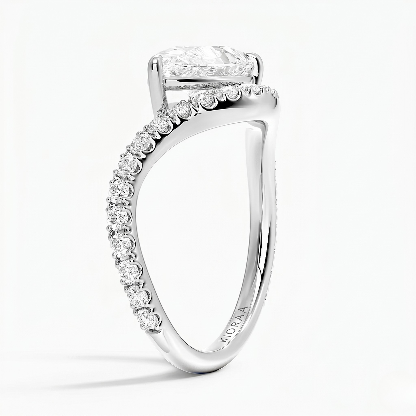 V Shape Chevron Marquise Cut Lab Grown Diamond Engagement Ring
