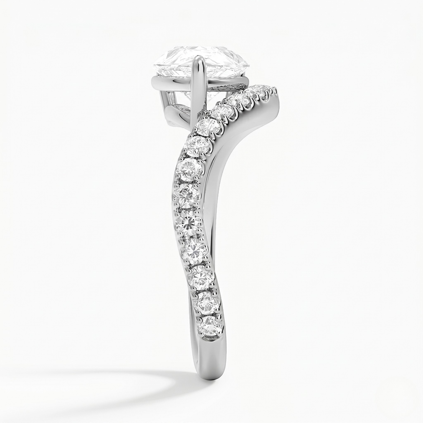 V Shape Chevron Marquise Cut Lab Grown Diamond Engagement Ring