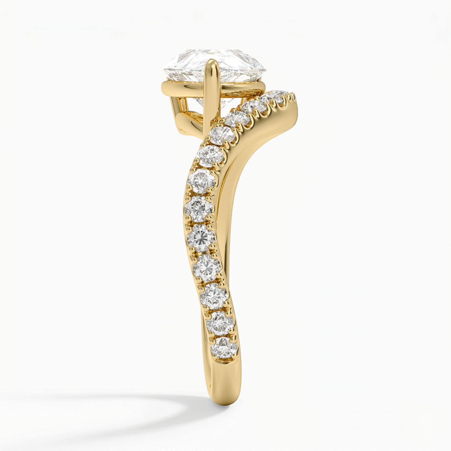 V Shape Chevron Marquise Cut Lab Grown Diamond Engagement Ring