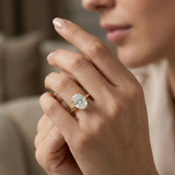Classic Petal Oval Solitaire Six Prong Setting Engagement Ring, thumbnail 14
