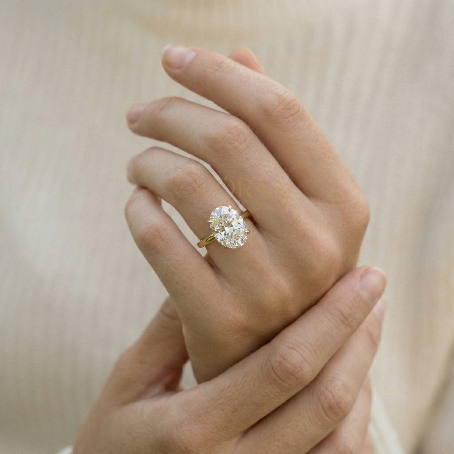 Classic Simple Oval Solitaire Engagement Ring