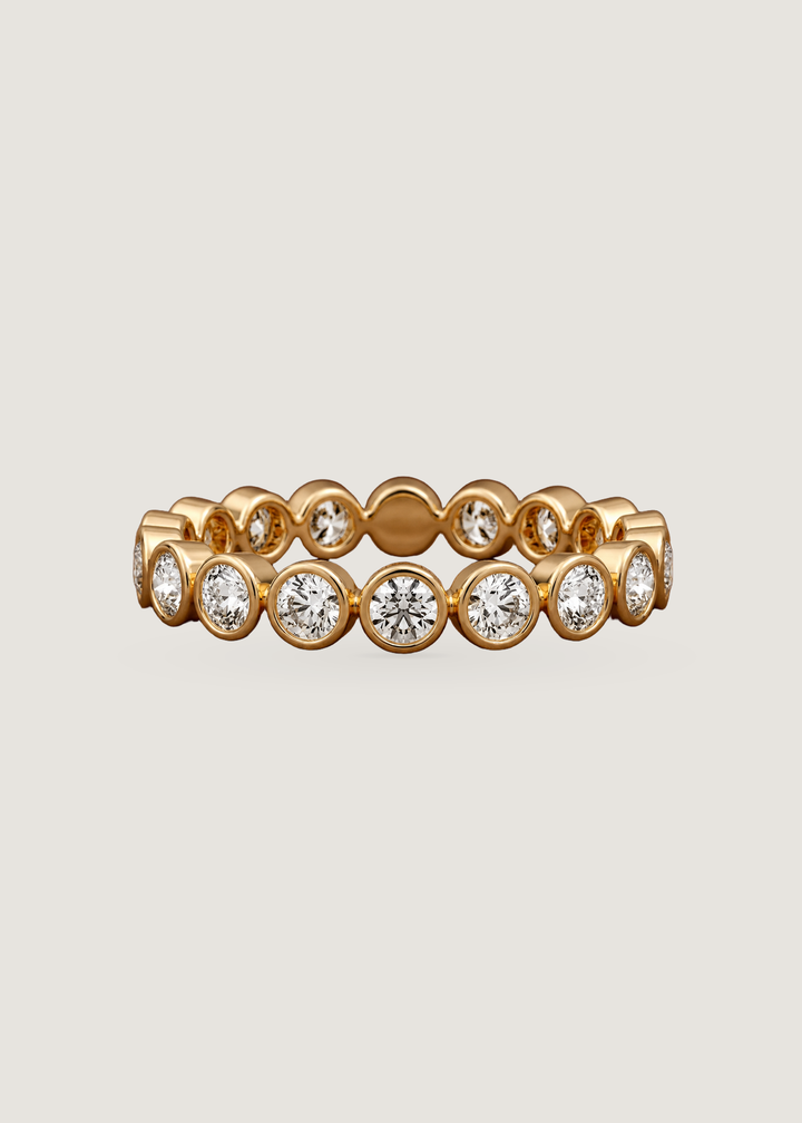 Classic Round Bezel Set Eternity Wedding Ring
