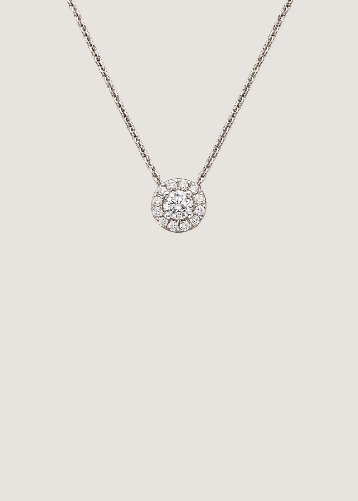 Classic Round Diamond Halo Pendant