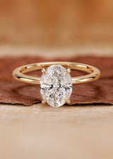Classic Simple Oval Solitaire Engagement Ring, thumbnail 3