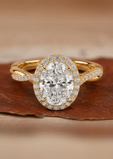 Classic Twist Oval Diamond Halo Engagement Ring, thumbnail 3