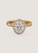 Classic Twist Oval Diamond Halo Engagement Ring, thumbnail 1