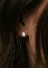 Pear Diamond Bezel Set Studs, thumbnail 2