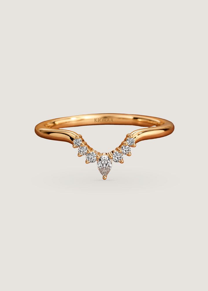 Round and Pear Eternity Wedding Band