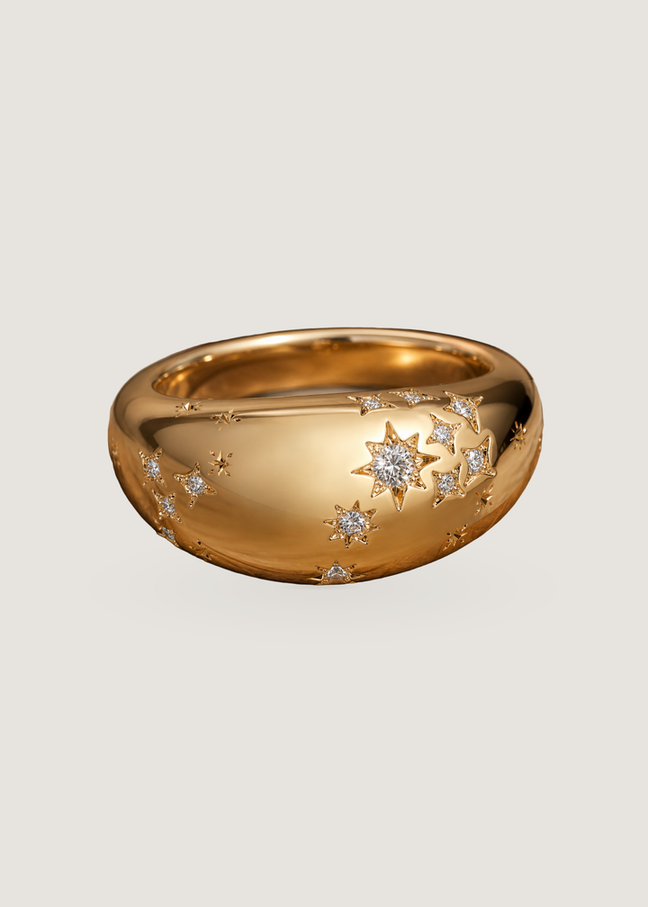 Scorpio Zodiac Constellation Diamond Ring