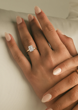 Classic Simple Emerald  Solitaire Engagement Ring, thumbnail 2