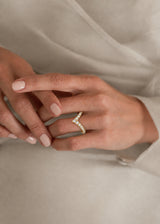 Round Cut V Shaped Eternity Wedding Band, thumbnail 2