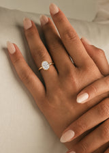 Classic Simple Oval Bezel Solitaire Engagement Ring, thumbnail 2