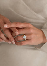Oval Diamond Pave Setting Engagement Ring, thumbnail 2