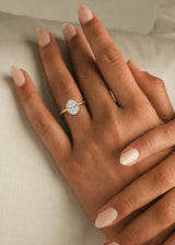 Classic Oval Shape Semi Bezel Set Solitaire Engagement Ring, thumbnail 2