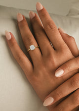 Classic Simple Cushion  Solitaire Engagement Ring, thumbnail 2