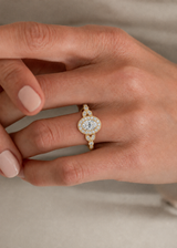 Vintage Halo Engagement Ring, thumbnail 2