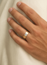 Baguette Lab Grown Diamond Men's Engagement Ring, thumbnail 2