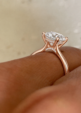 Cushion  Diamond Hidden Halo Solitaire Engagement Ring, thumbnail 2