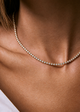 Four Prong Lab Diamond Tennis Necklace, thumbnail 2