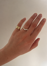 Round Cut Half Coverage Chevron Eternity Wedding Band, thumbnail 2