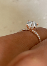 Round Cut Hidden Halo Solitaire Engagement Ring, thumbnail 2