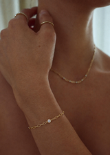 Round Lab Grown Diamond Link Chain Bracelet, thumbnail 2