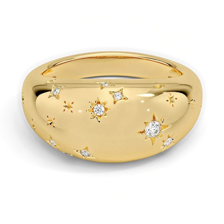 Aries Zodiac Constellation Diamond Ring