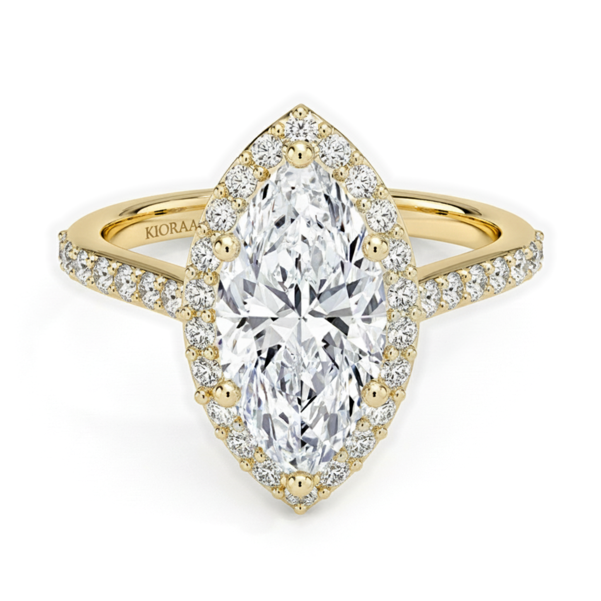 Classic Marquise Diamond Halo Engagement Ring