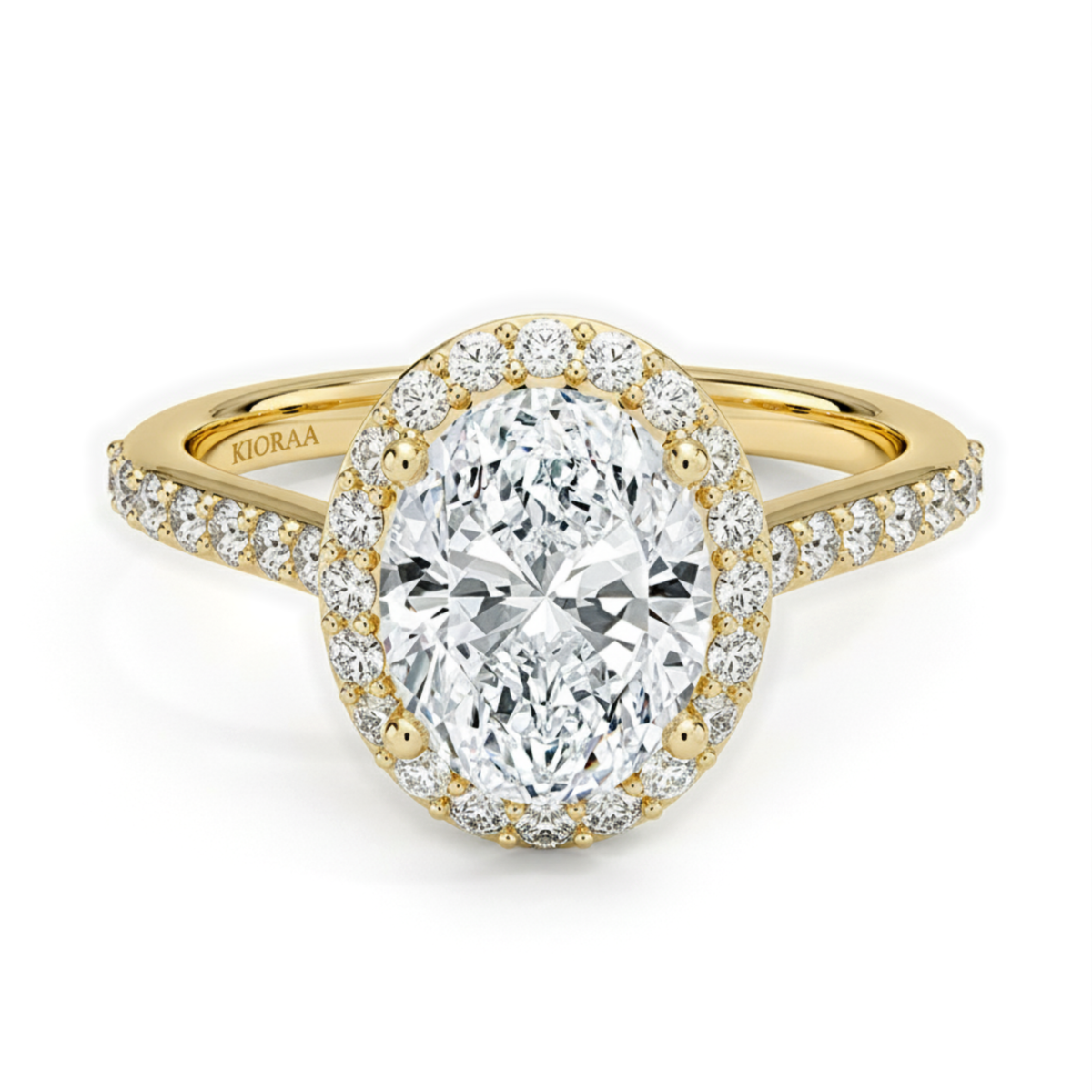 Classic Oval Diamond Halo Engagement Ring